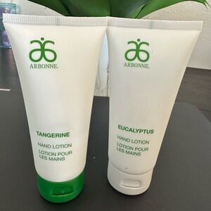 Arbonne Hand Lotion Duo - White Tubes with Green Accents